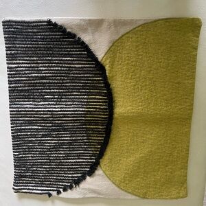 Pottery Barn Unity Embroidered Pillow Sham Abstract Yellow and Black